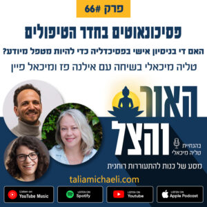 פרק 66 – פסיכונאוטים בחדר הטיפולים – שיחה עם אילנה פז ומיכאל פיין פרק 66 – פסיכונאוטים בחדר הטיפולים – שיחה עם אילנה פז ומיכאל פיין
